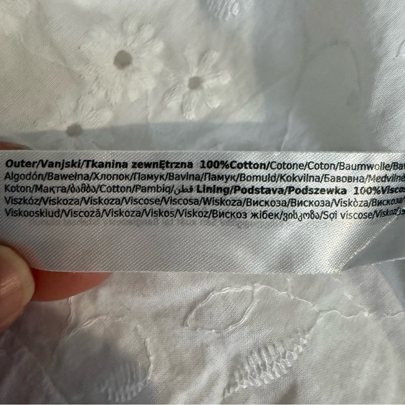 White Midi Dress 100% cotton size Large - Picture 10 of 13